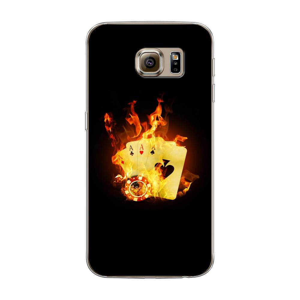 

Чехол Awog на Samsung Galaxy S6 "Горящие карты", Черный;оранжевый, 24350-9