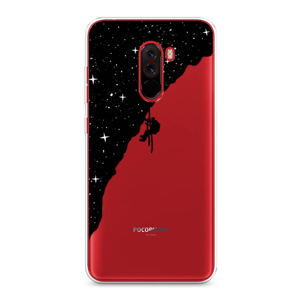 фото Силиконовый чехол "скалолаз в космосе" на xiaomi pocophone f1 awog