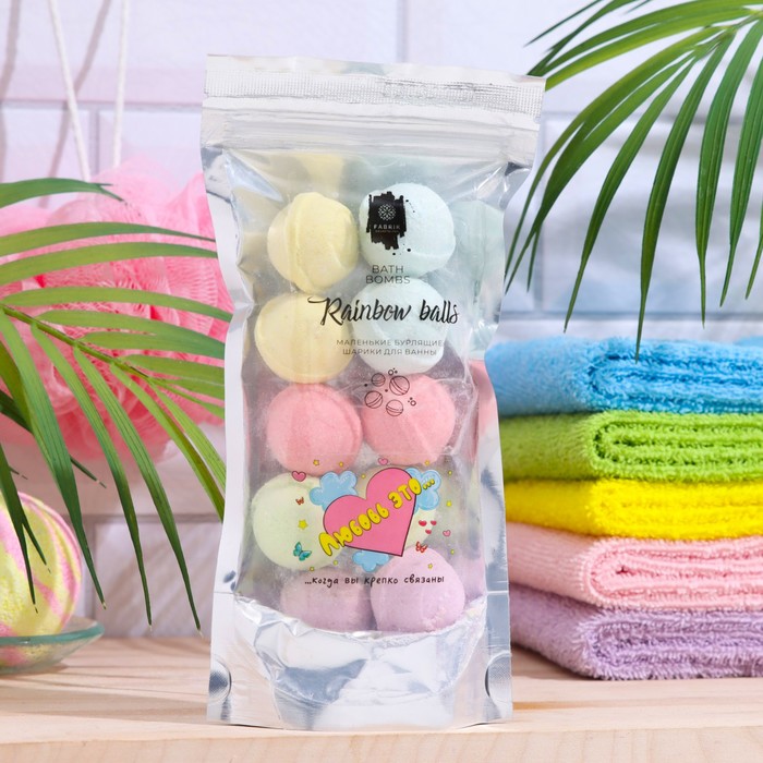 Бомбочки для ванны Fabrik Cosmetology Rainbow balls 150 г наполнитель шарики big balls brown