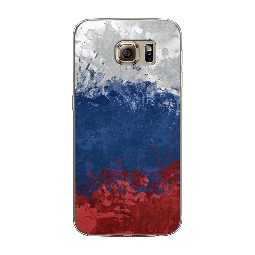 

Чехол Awog на Samsung Galaxy S6 "Флаг России неровный", Белый;синий;красный, 24350-5
