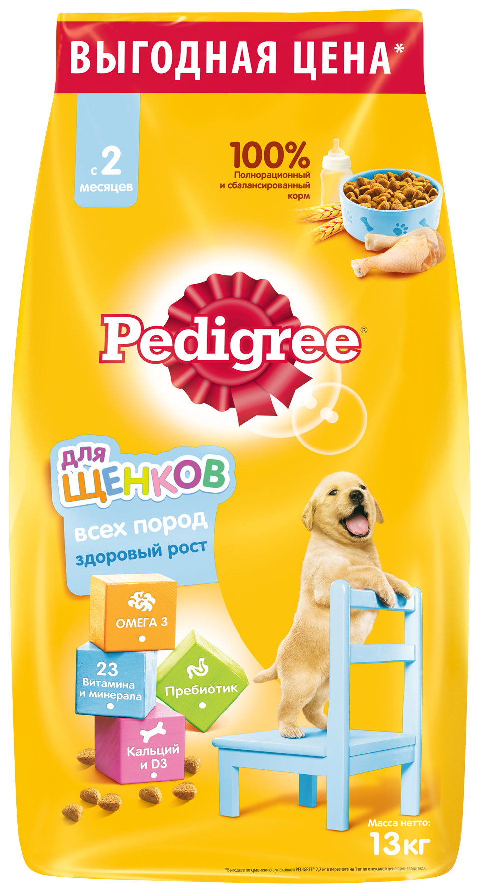 

Сухой корм для щенков Pedigree, курица, 13 кг