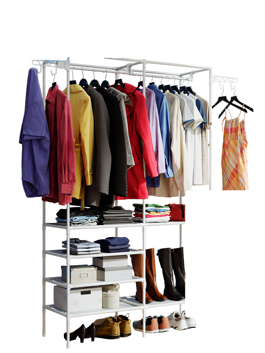 Вешалка напольная AQRA HNG, белая, в прихожую, размер 172х108см, металлическая
