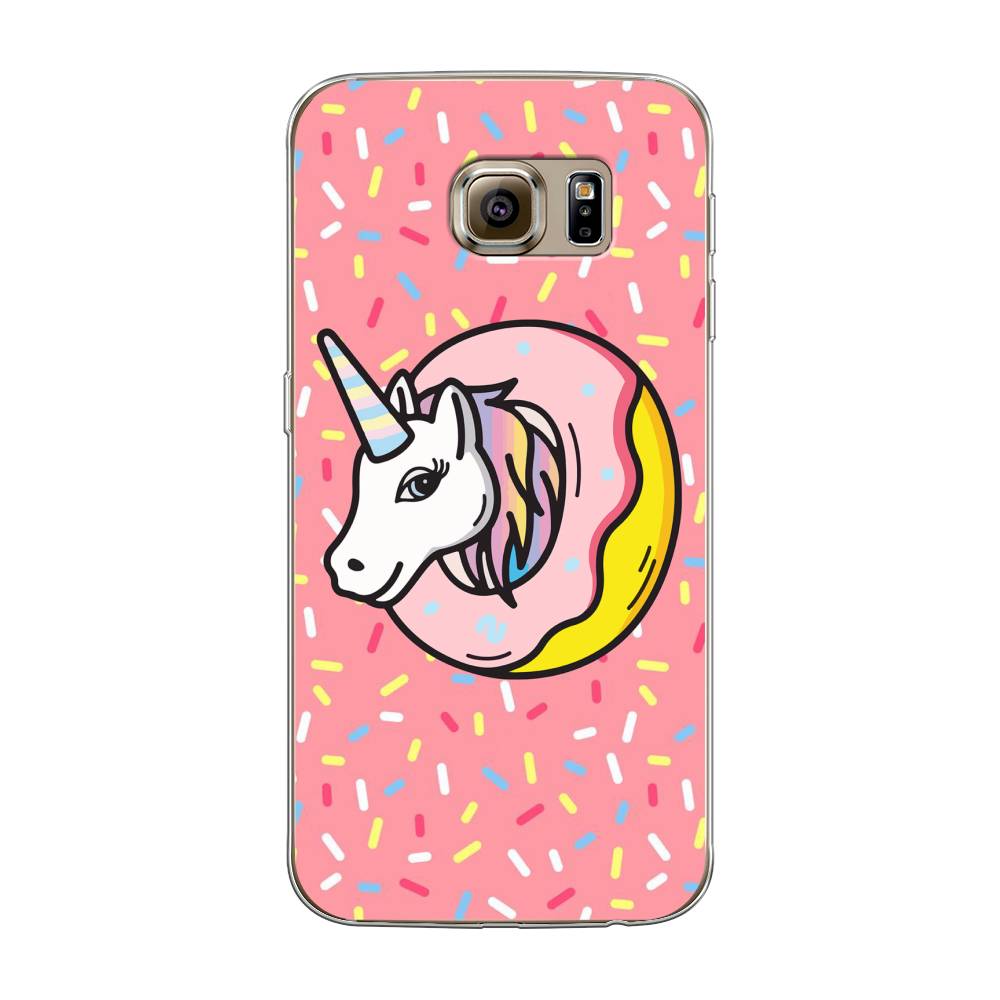 

Чехол Awog на Samsung Galaxy S6 "Единорог в пончике", Розовый;желтый;белый, 24350-2