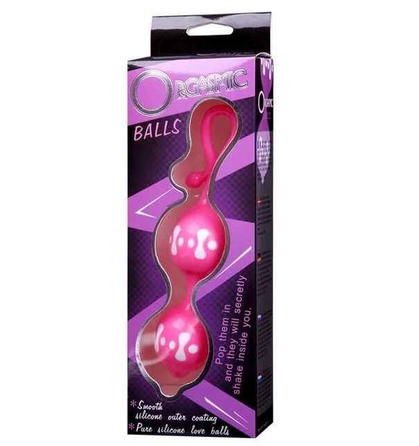 Розовые вагинальные шарики с узором Orgasmic