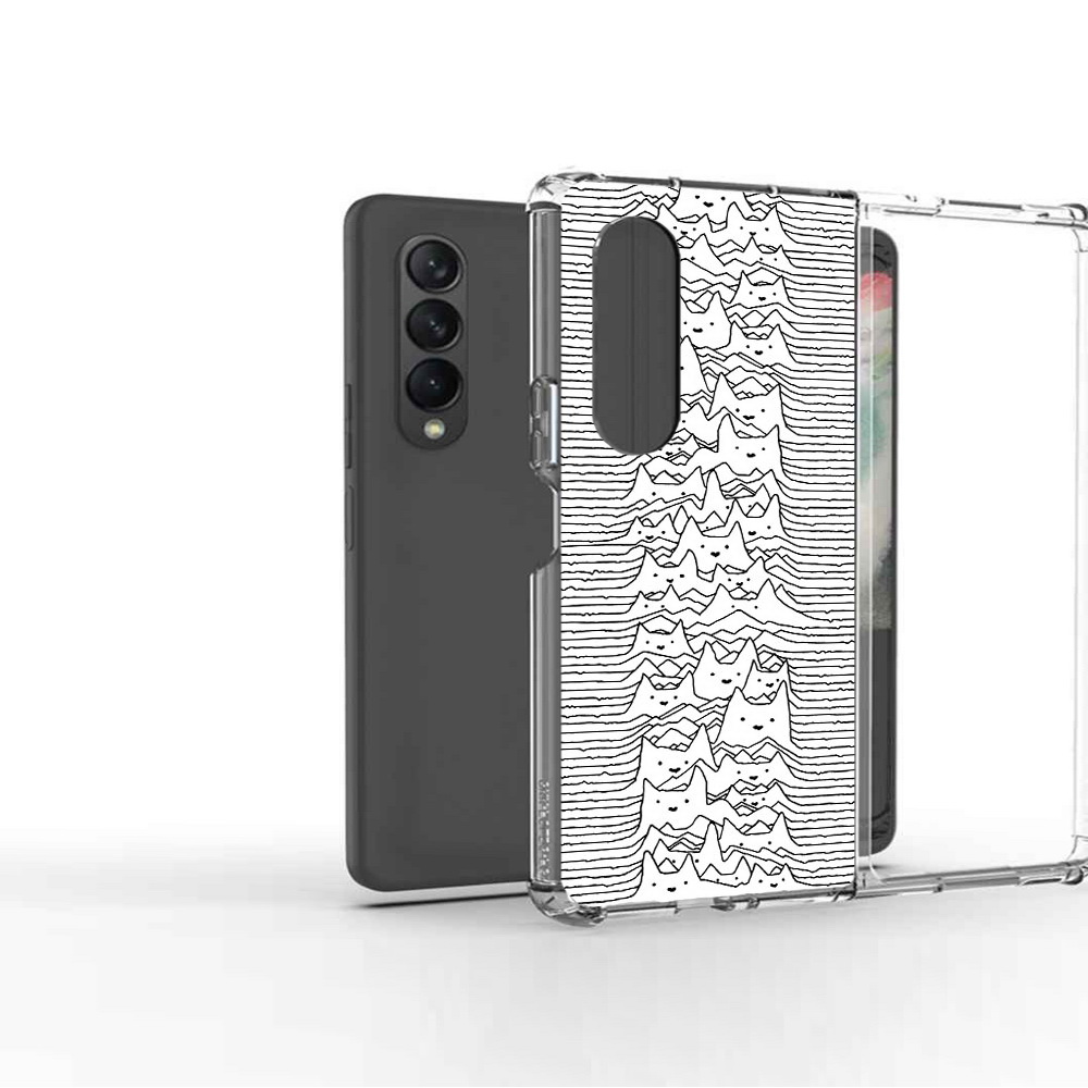 

Чехол MyPads Tocco для Samsung Galaxy Z Fold2 черно белые коты 3D, Прозрачный, Tocco