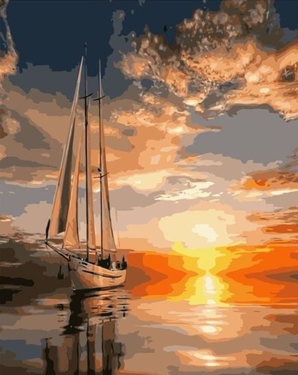

Картина по номерам Paintboy (Premium) Одинокий парус