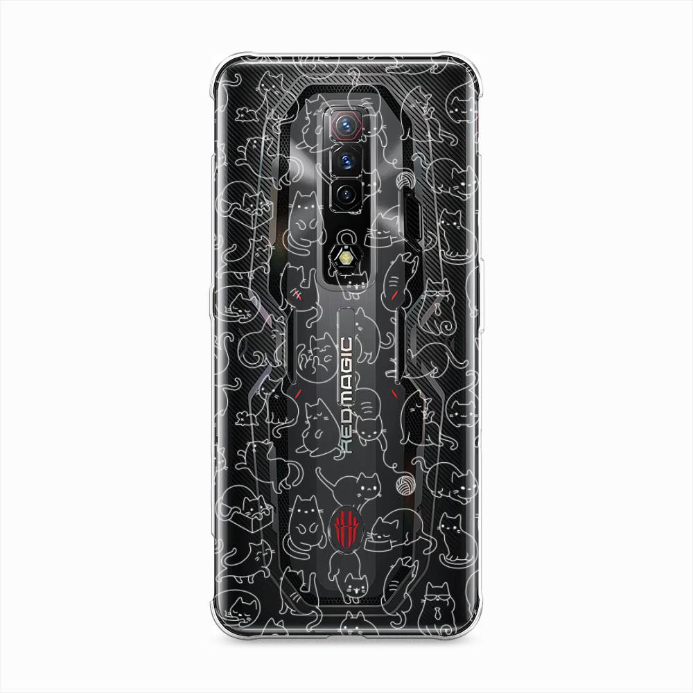 

Чехол Awog на ZTE Nubia Red Magic 7S / ЗТЕ Нубия Ред Мэджик 7С "Шкодливые котики", Белый;прозрачный, 136350-2