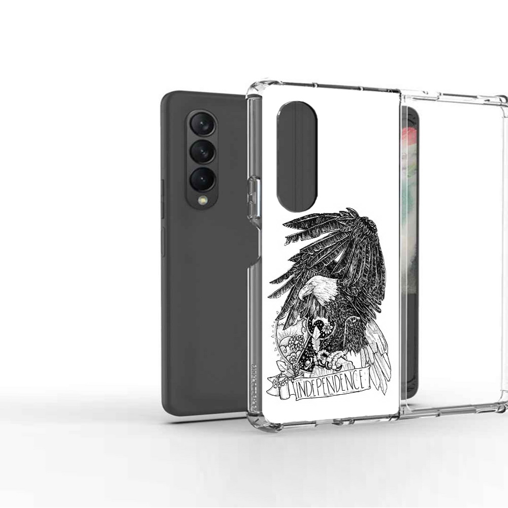 

Чехол MyPads Tocco для Samsung Galaxy Z Fold2 черно белый сокол, Прозрачный, Tocco