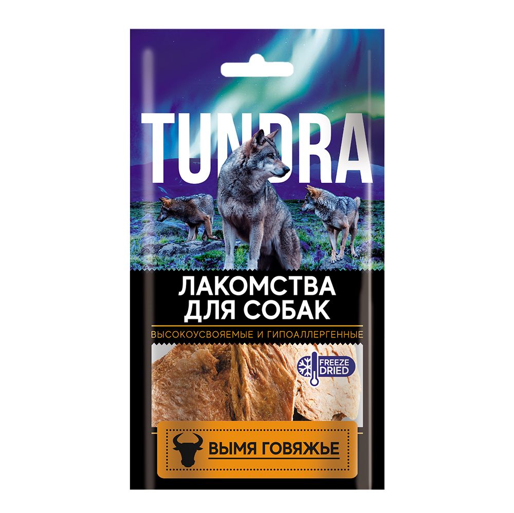 

Лакомство для собак TUNDRA Вымя говяжье, 35 шт по 60 г, Вымя