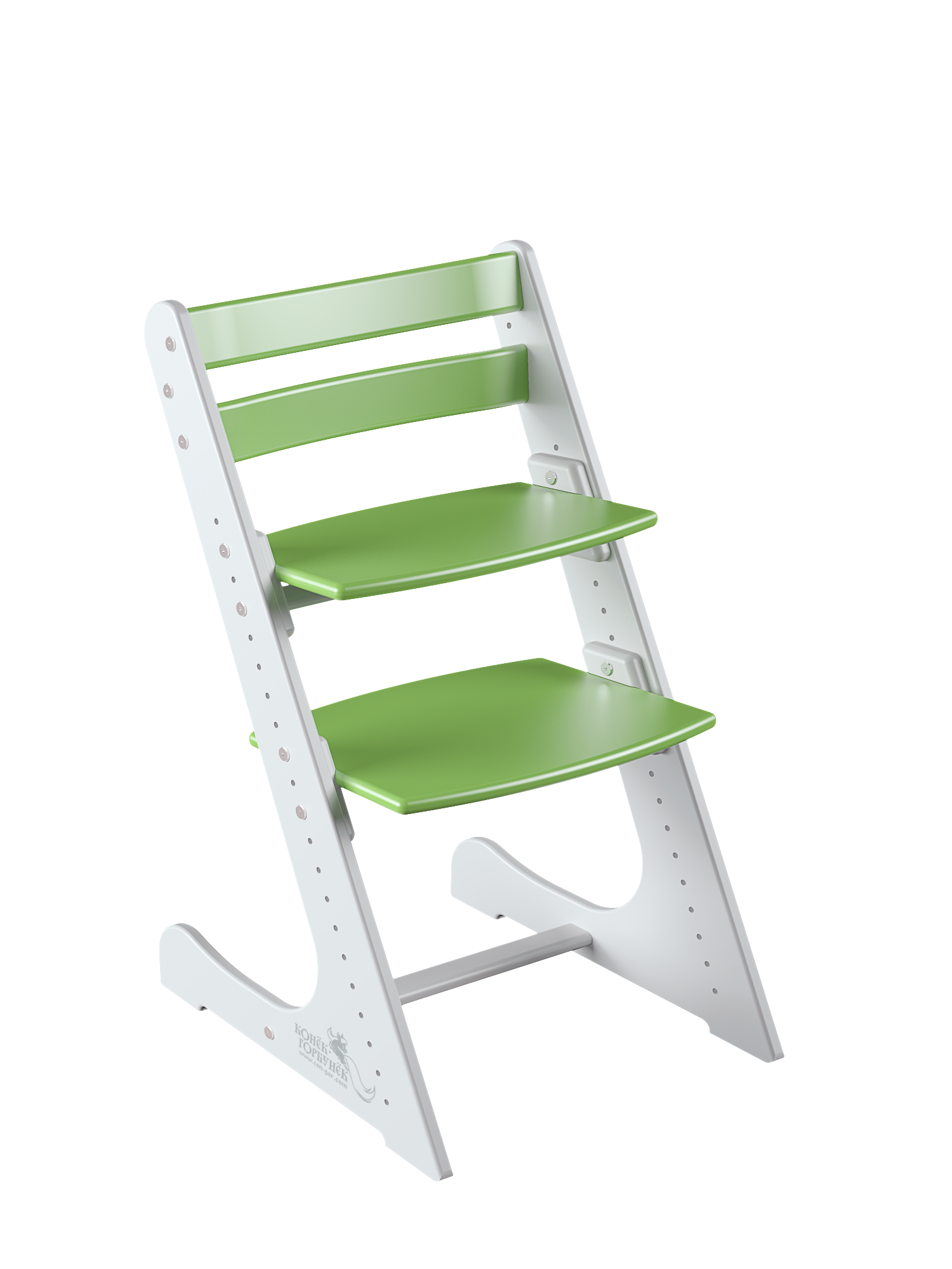 Детский растущий стул Конек Горбунек Комфорт Бело-зеленый