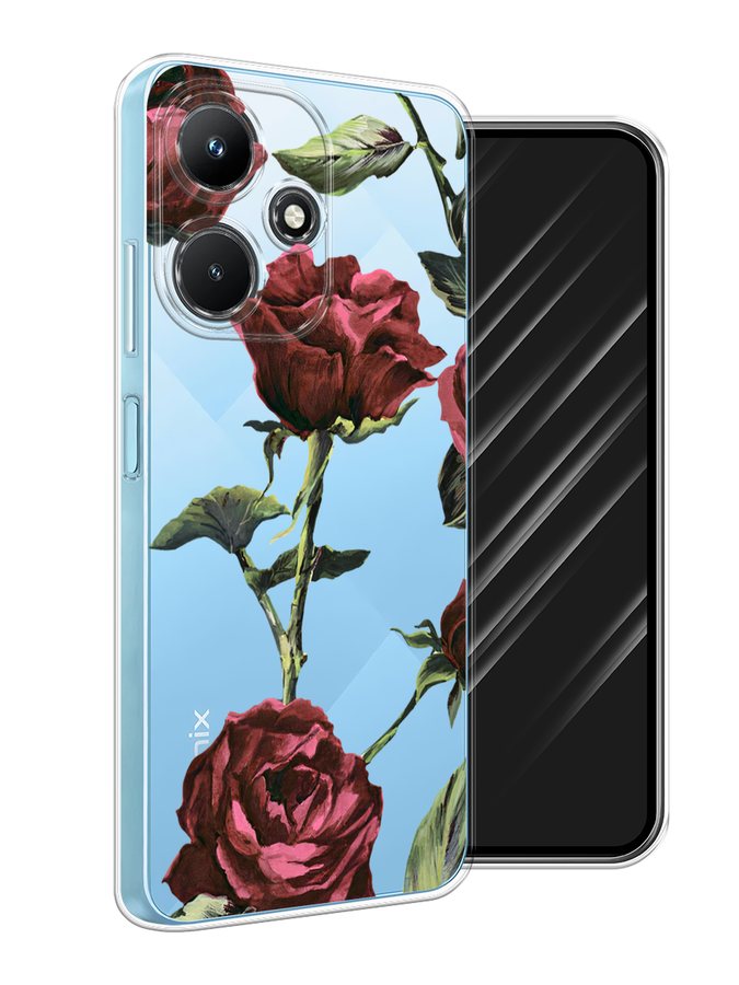 

Чехол Awog на Infinix Hot 30i "Бордовые розы фон", Бордовый, 3104150-8