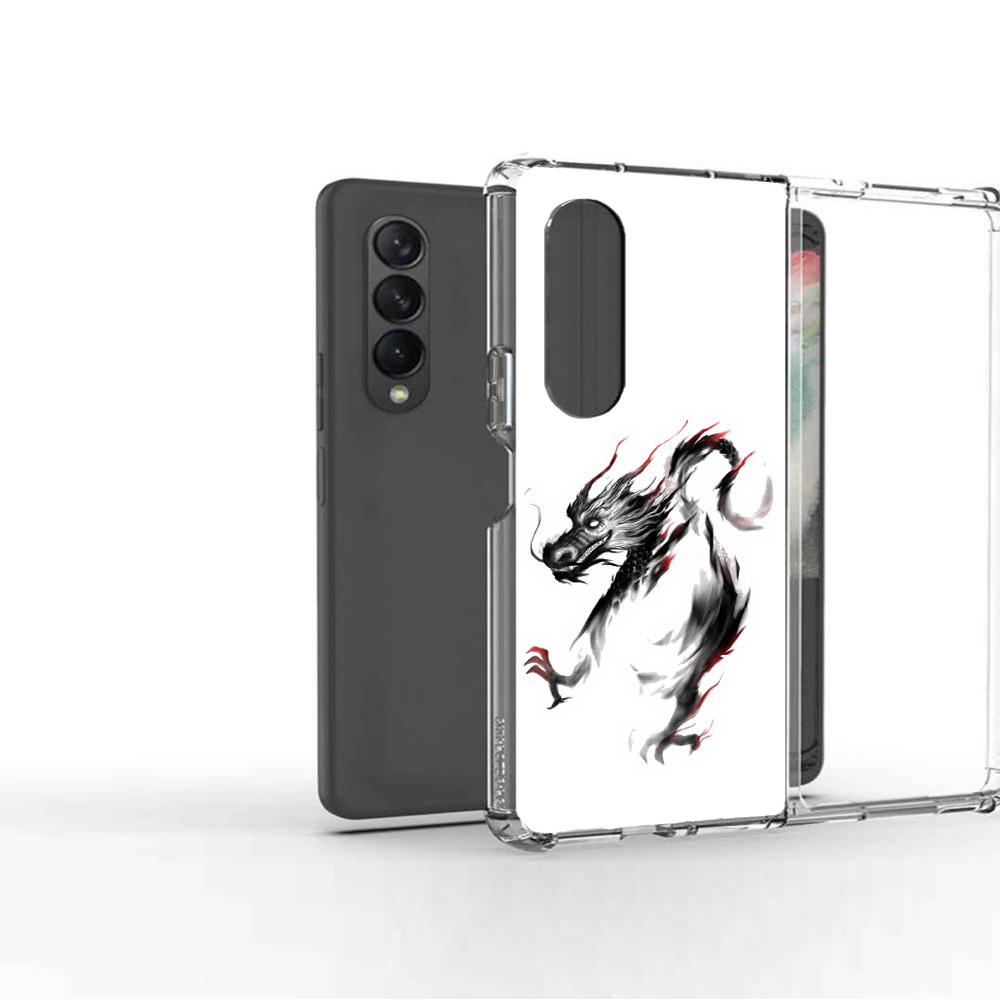 

Чехол MyPads Tocco для Samsung Galaxy Z Fold2 черный дракон, Прозрачный, Tocco