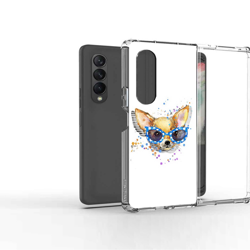 

Чехол MyPads Tocco для Samsung Galaxy Z Fold2 чихуа-хуа в очках, Прозрачный, Tocco