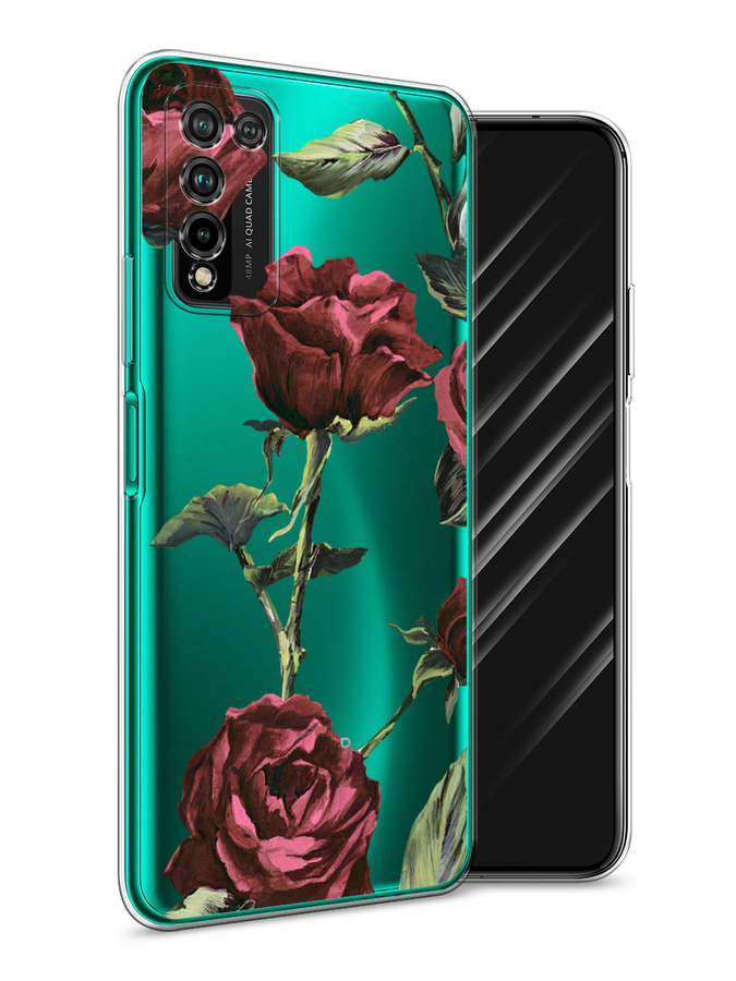 

Чехол Awog на Honor 10X Lite "Бордовые розы фон", Красный, 6104650-8