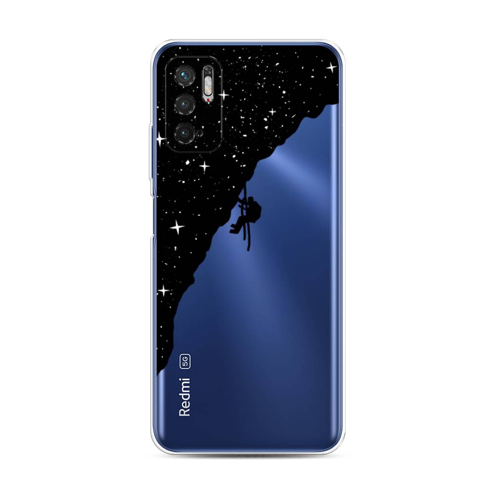 фото Силиконовый чехол "скалолаз в космосе" на xiaomi redmi note 10 5g awog