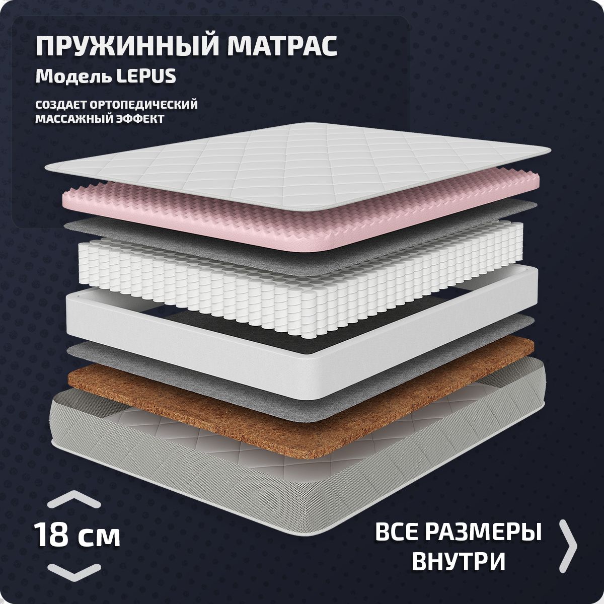 

Матрас Piterson Starline Lepus 120x190, Белый, Lepus