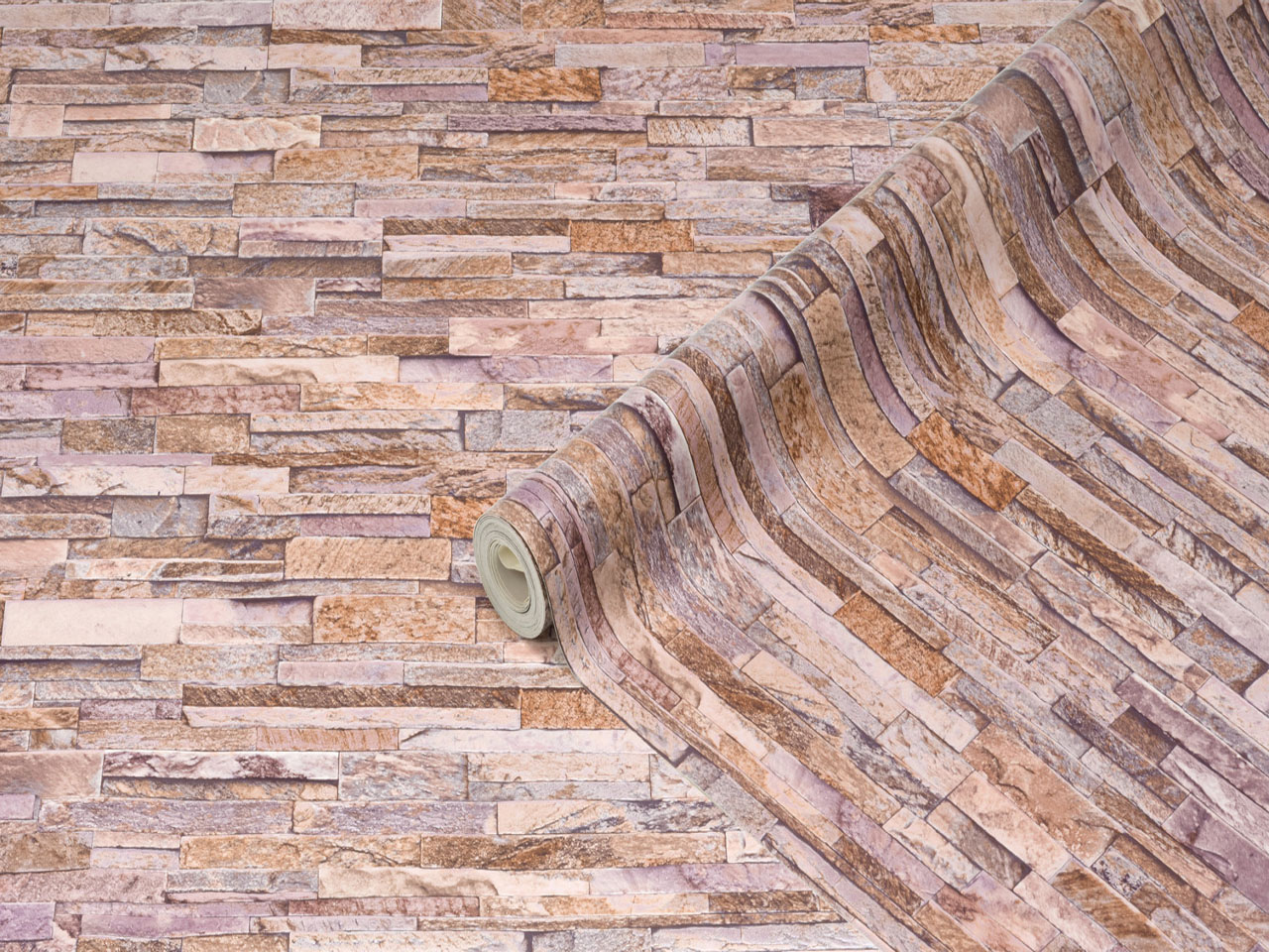 фото Стеновое покрытие рулонное (67.5см х 4м) ceramics 270-1008 каменная стена беж-песочная d-c-wall