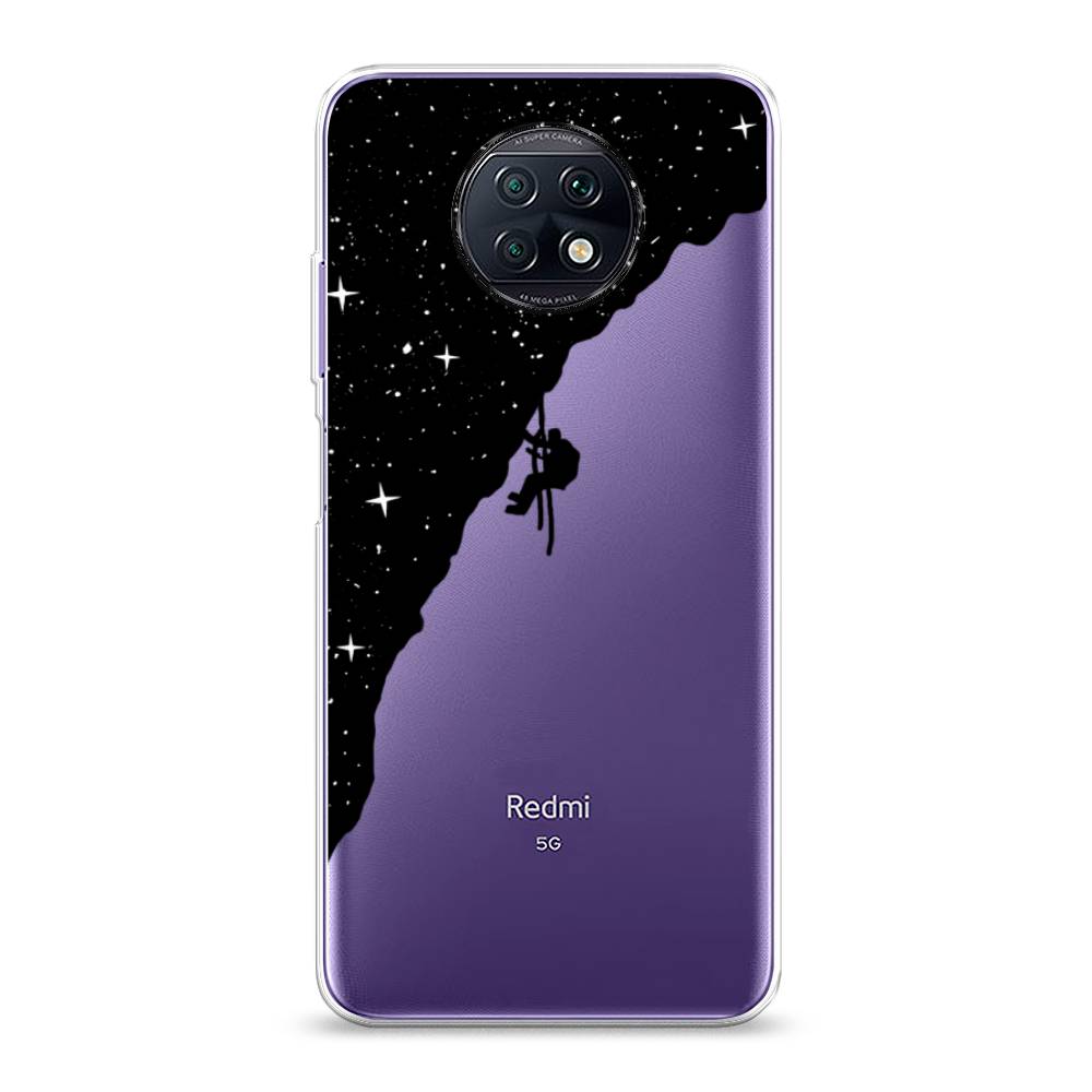 фото Силиконовый чехол "скалолаз в космосе" на xiaomi redmi note 9t awog