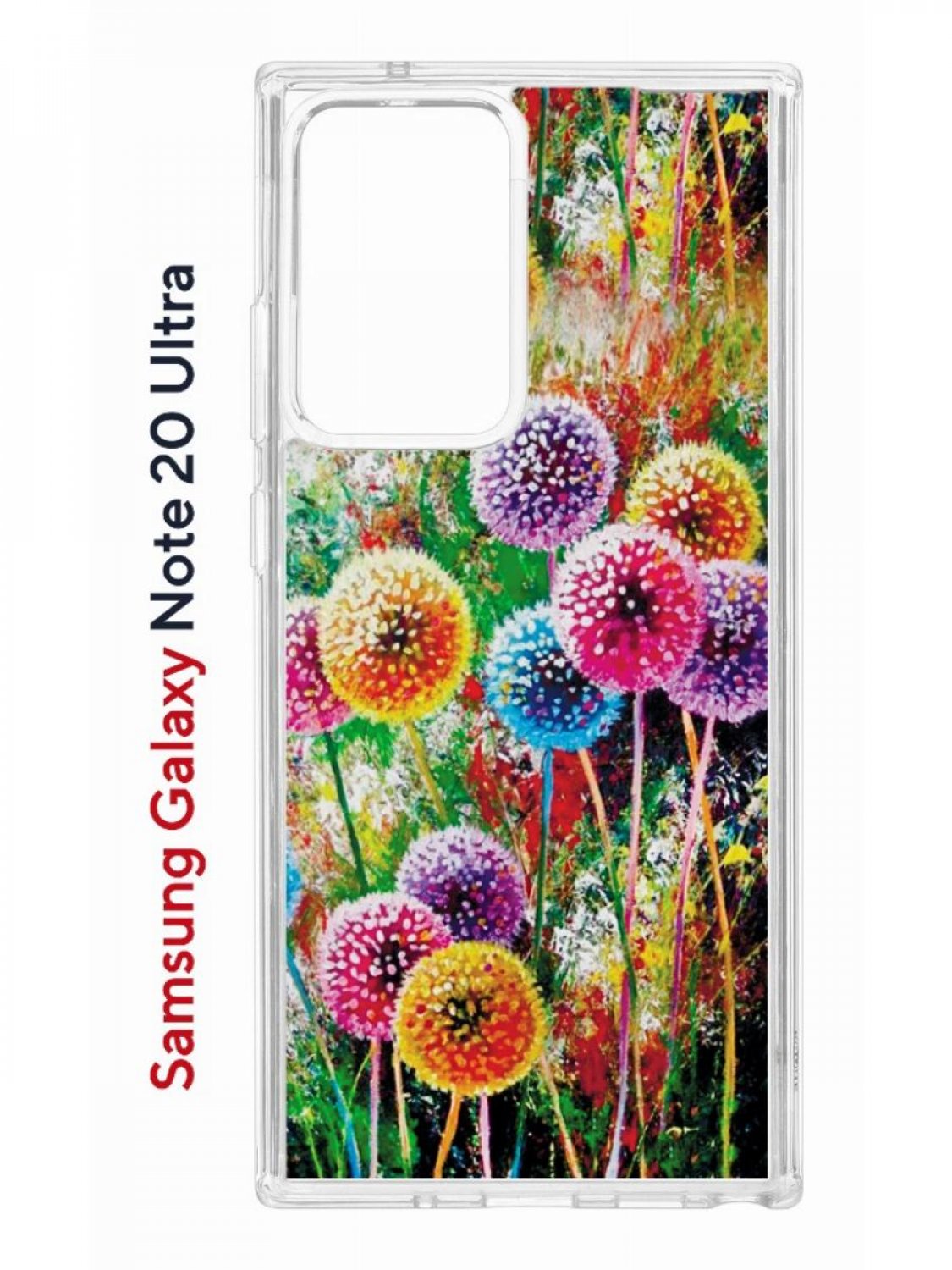 фото Чехол на samsung galaxy note 20 ultra kruche print одуванчики,противоударный бампер кruче