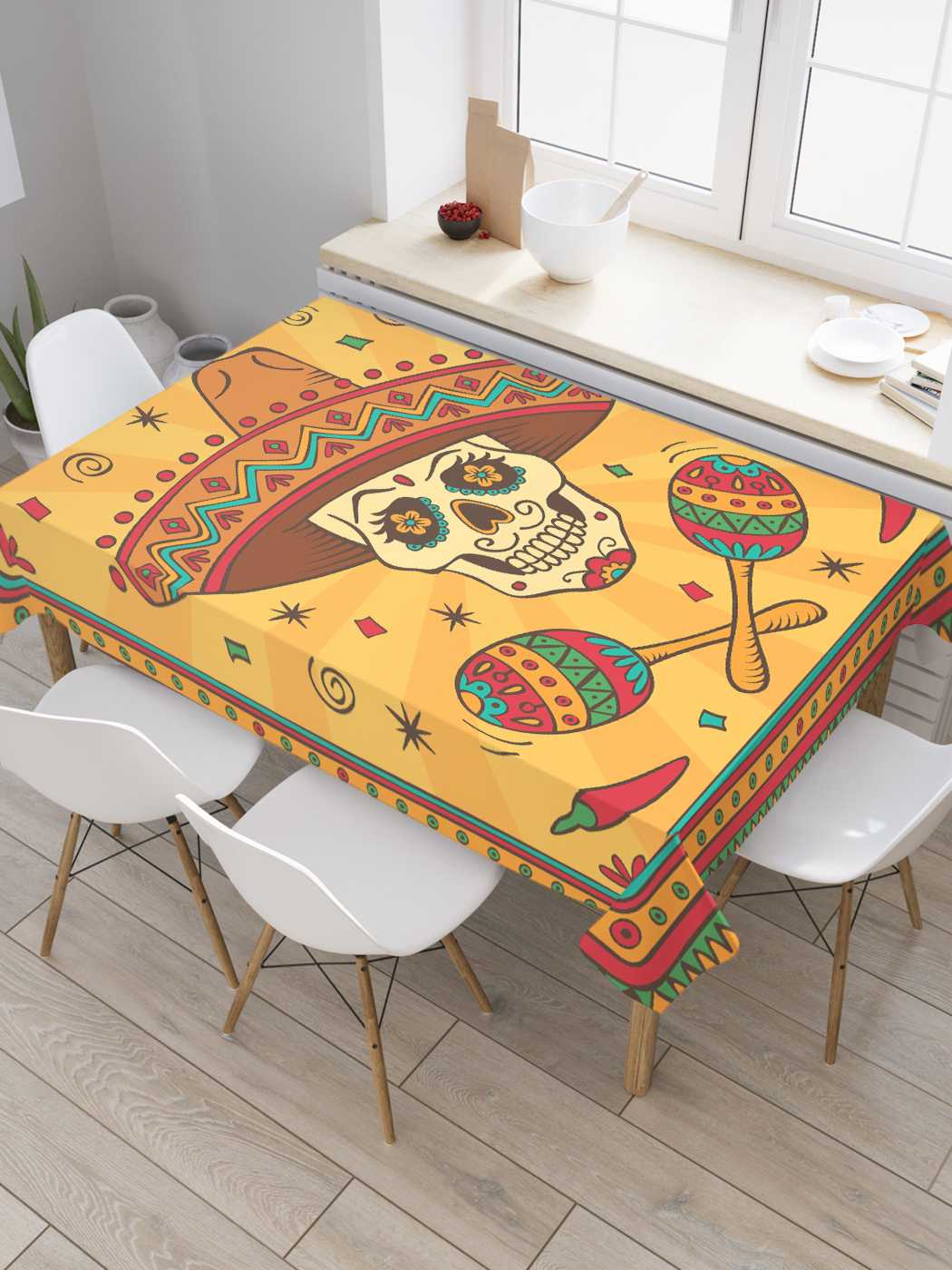 

Скатерть прямоугольная JoyArty "День умерших" из оксфорда, 180x145 см, Синий, День умерших