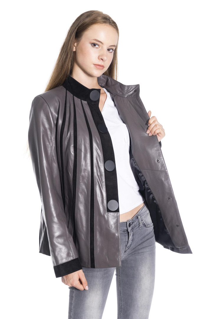 

Кожаная куртка женская DERİNSS DKA01105_K коричневая S (доставка из-за рубежа), DKA01105_K