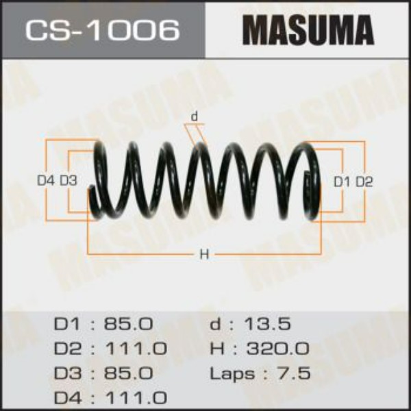 

Пружина подвески Toyota Chaser/Cresta 96>01 Masuma CS1006