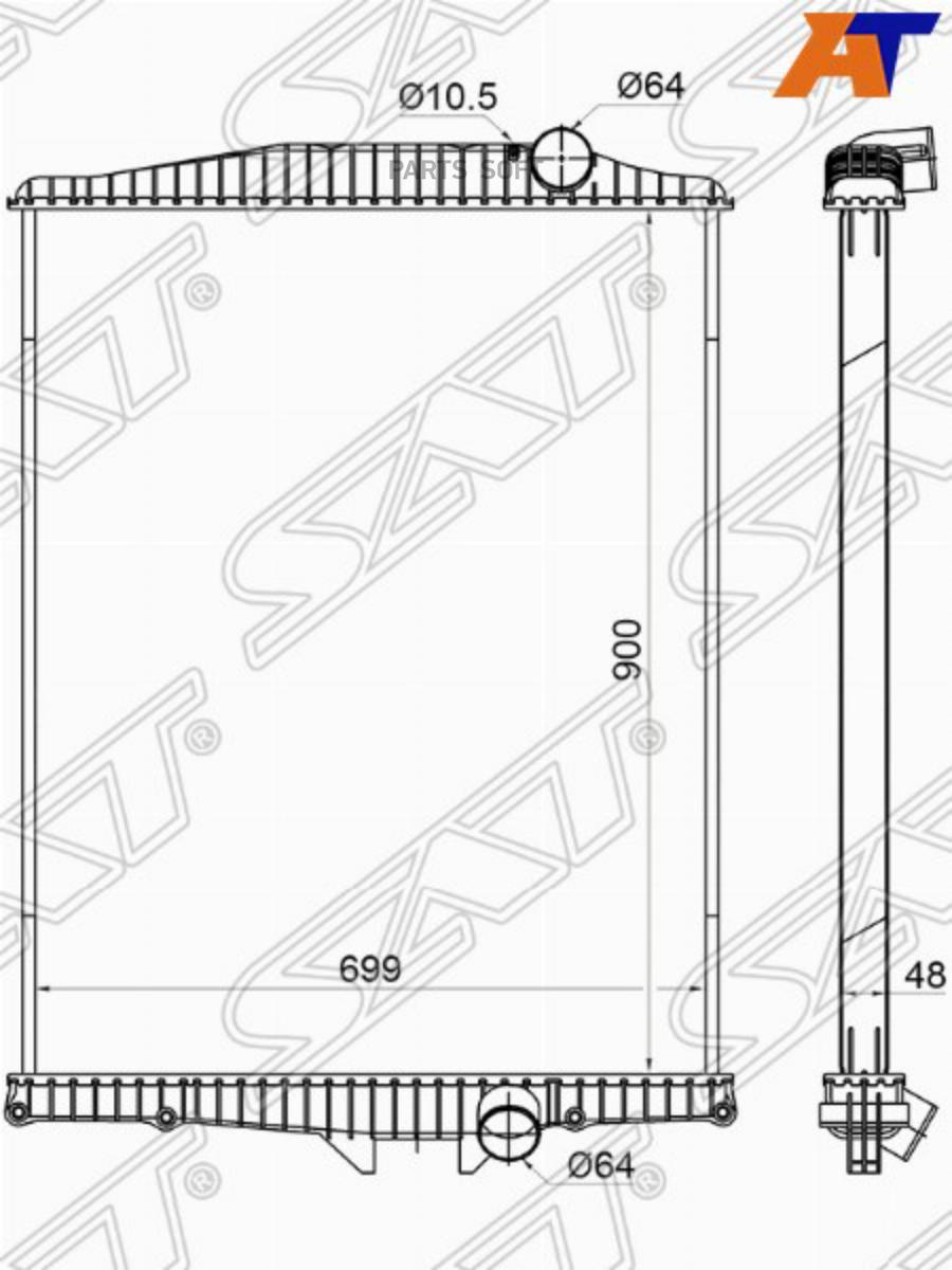 

SAT Радиатор VOLVO FH12 93-02 FM7/10/12/13/FL9 98-
