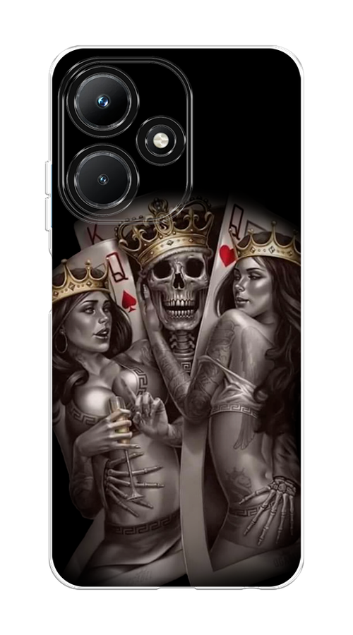 

Чехол на Infinix Hot 30i "Карты король и королевы", Серый;желтый, 3104150-6