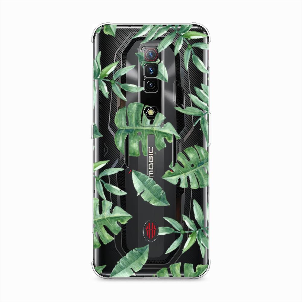 

Чехол Awog на ZTE Nubia Red Magic 7S / ЗТЕ Нубия Ре "Нарисованные пальмовые листья", Зеленый;прозрачный, 136350-4