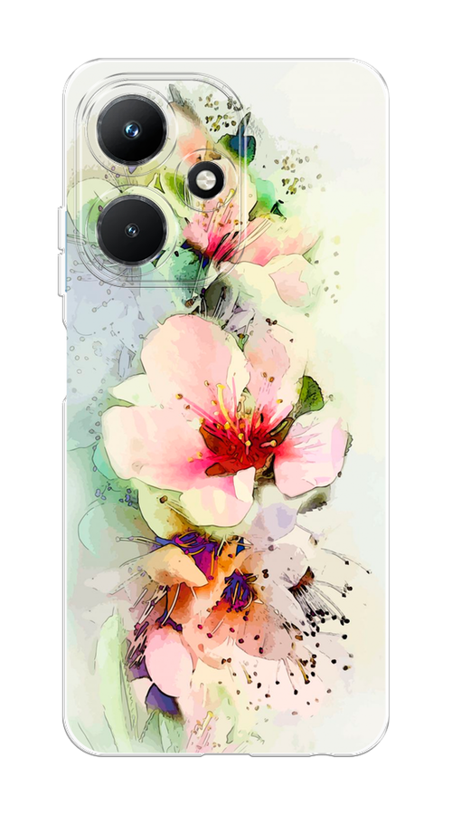 

Чехол на Infinix Hot 30i "Нежные цветы", Зеленый;розовый, 3104150-2