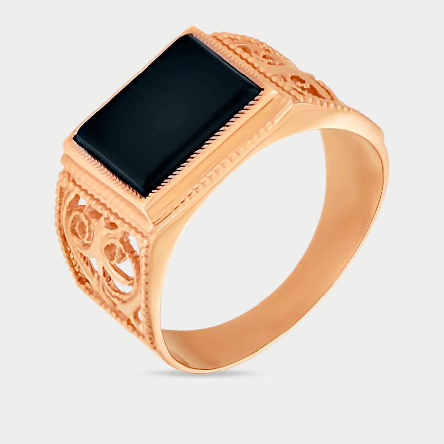 

Печатка из золота с ониксом р., GOLD CENTER 71060, 71060