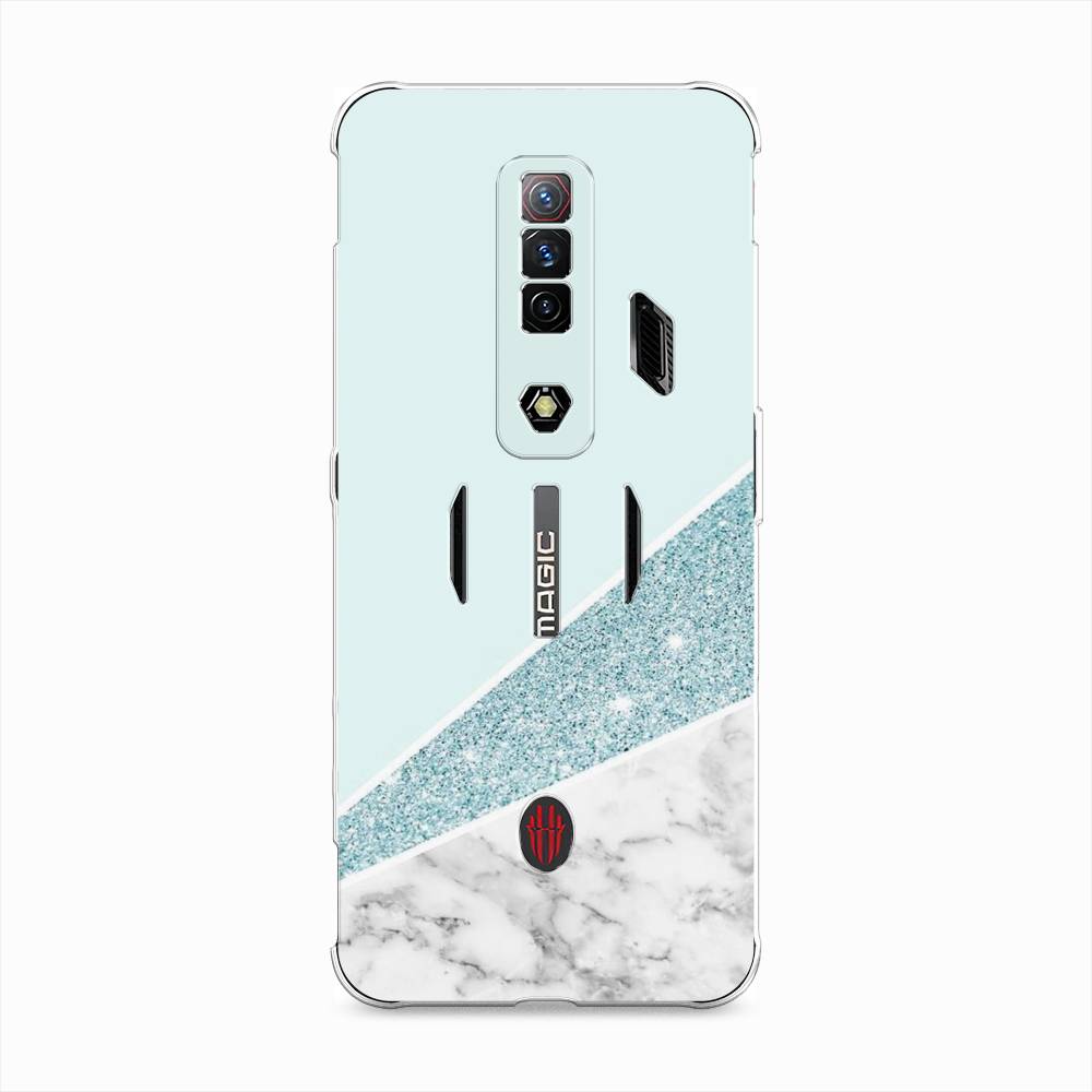 

Чехол Awog на ZTE Nubia Red Magic 7S / ЗТЕ Нубия Ред "Мрамор с голубыми блестками", Разноцветный, 136350-3