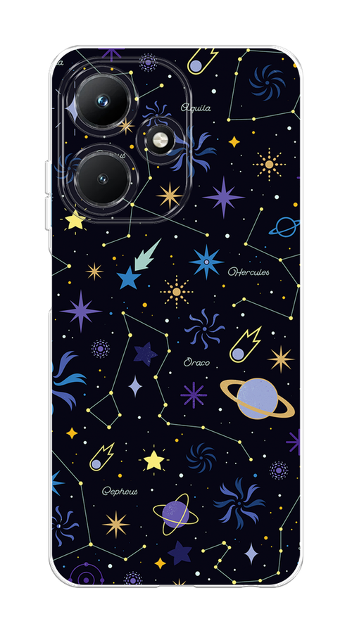 

Чехол на Infinix Hot 30i "Цветной космос", Желтый, 3104150-2