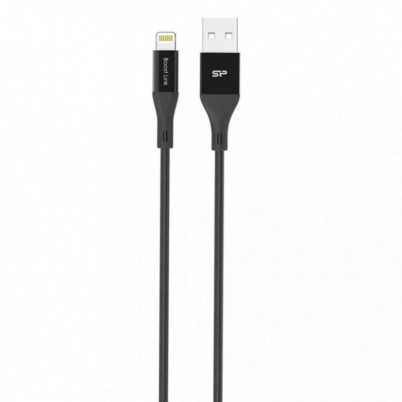 

Кабель Silicon Power Lightning-USB 1м, нейлон, Black