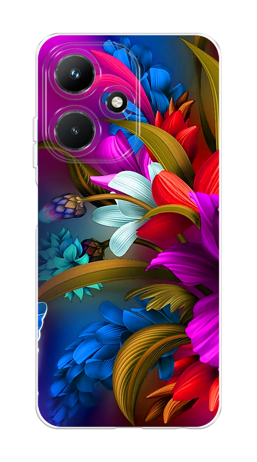 

Чехол на Infinix Hot 30i "Фантастические цветы", Фиолетовый;красный;синий, 3104150-2