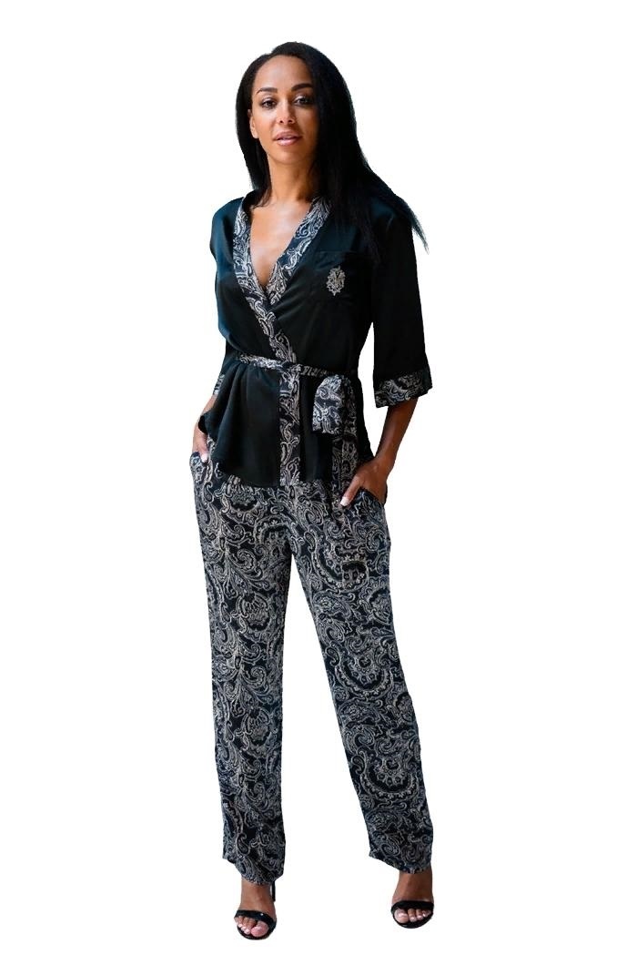 

Пижама женская Mia Mia 32337 черная XS, Черный, 32337
