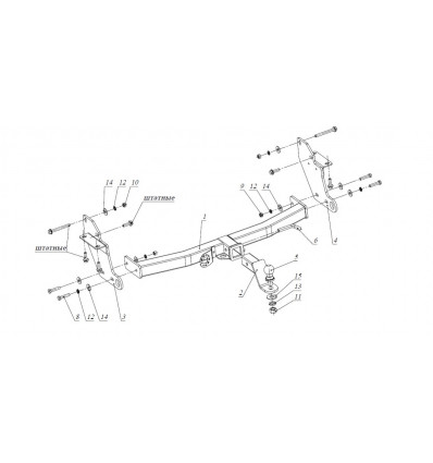 

Фаркоп Mitsubishi Pajero 2007-2020,Mitsubishi Pajero III 2000-2007 съем, FA 0978-E