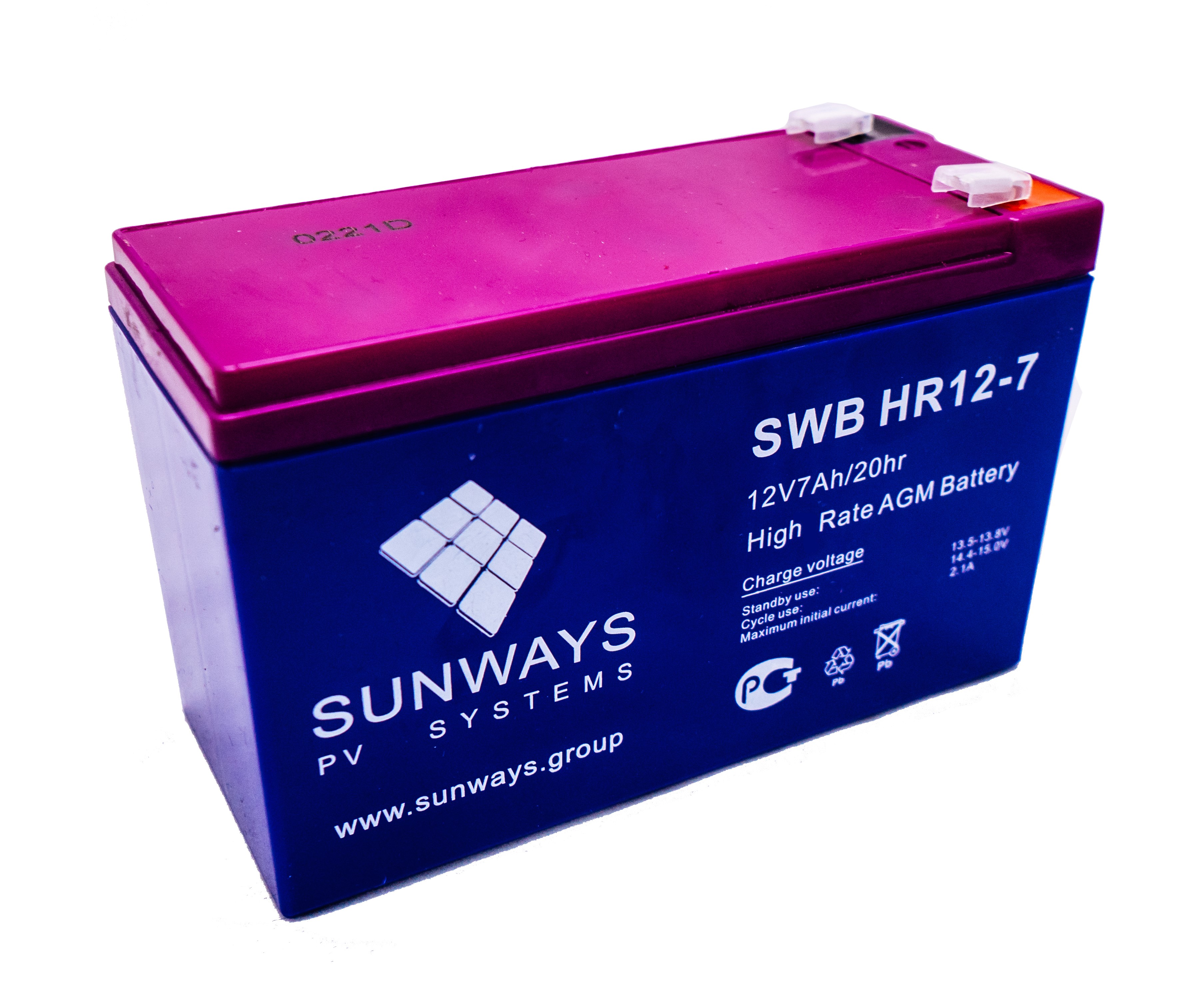 Аккумулятор для ИБП Sunways 7 А/ч 12 В (SW101536)