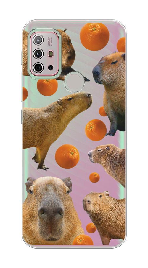 

Чехол на Lenovo K13 Note/Motorola Moto G10/G20/G30 "Капибара и апельсины", Бежевый;оранжевый, 112950-1