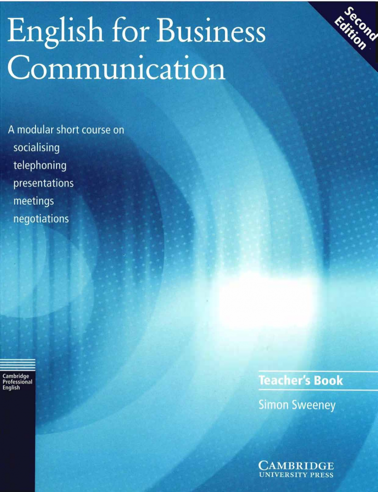 

English for Business Communication Second edition Teacher's book