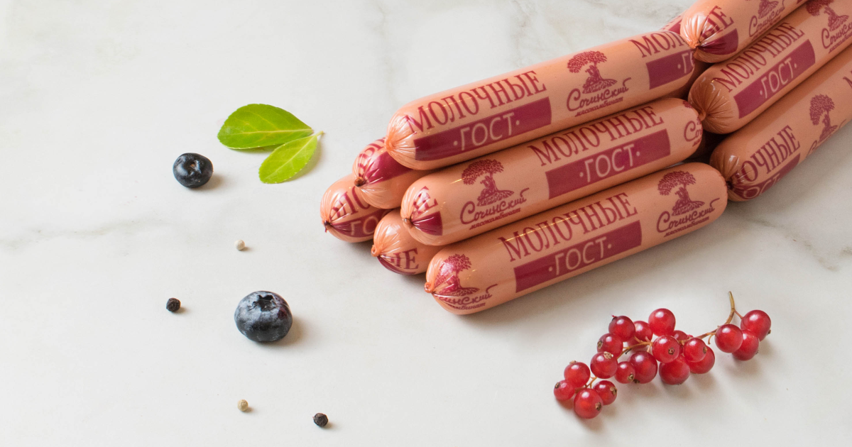

Сосиски Сочинский мясокомбинат Молочные ГОСТ -1 кг