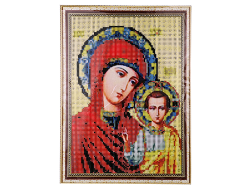 

Алмазная мозайка "Казанская икона Божией Матери" 30*40см на подрамнике, частич заполнение,