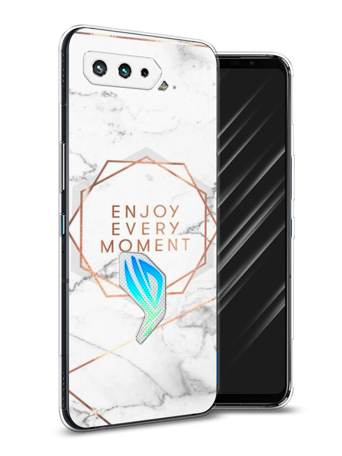 

Чехол Awog на Asus ROG Phone 5S "Enjoy every moment мрамор", Белый;розовый;серый, 44550-7