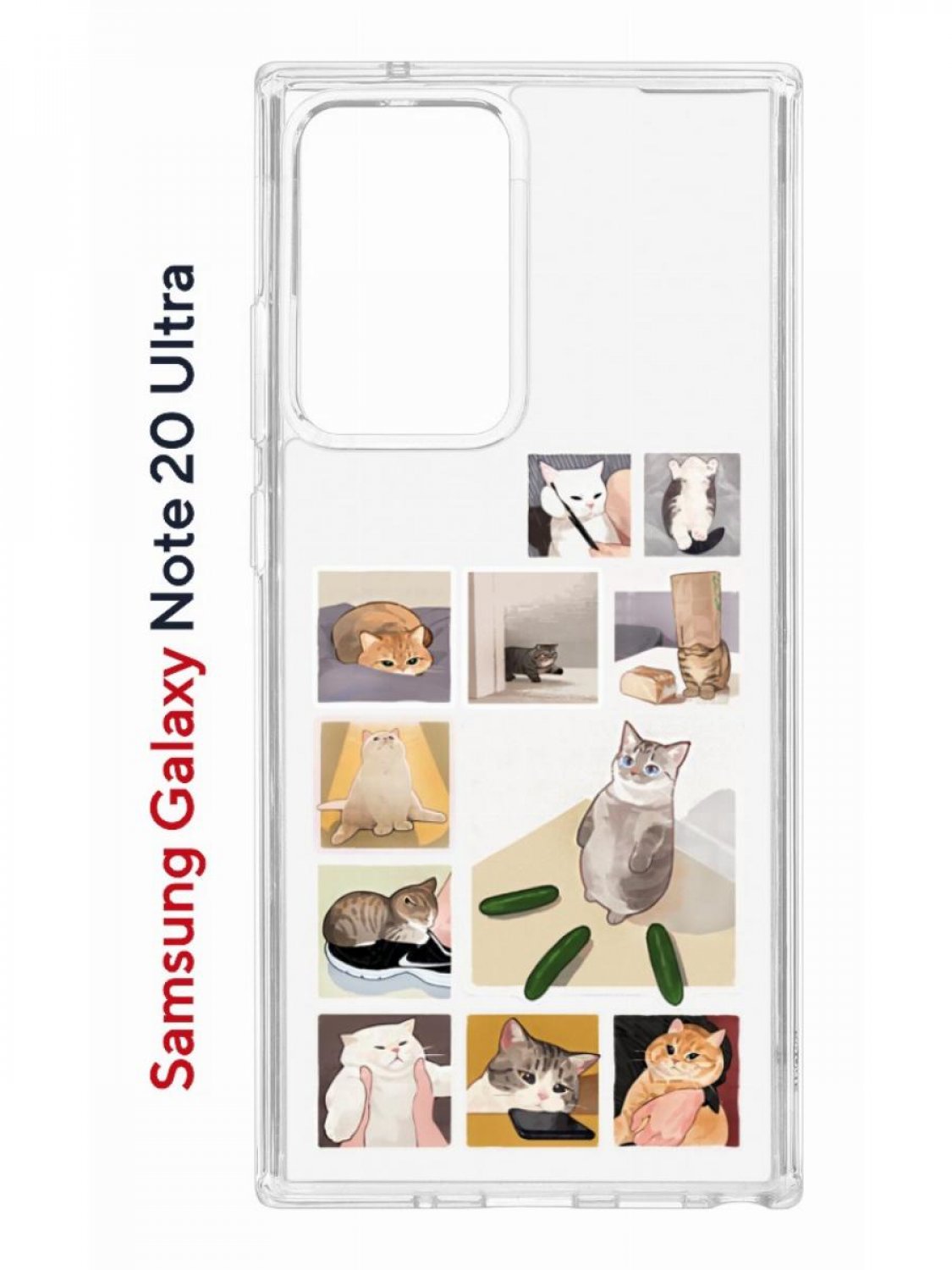 Чехол на Samsung Galaxy Note 20 Ultra Kruche Print Коты-Мемы,противоударный бампер