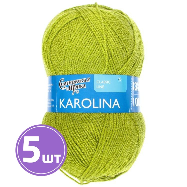 

Пряжа Семеновская Karolina 323 аспарагус 5 шт по 100 г, Зеленый