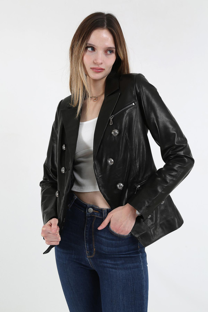 

Кожаная куртка женская DERİNSS DKA01135S черная XS (доставка из-за рубежа), DKA01135S