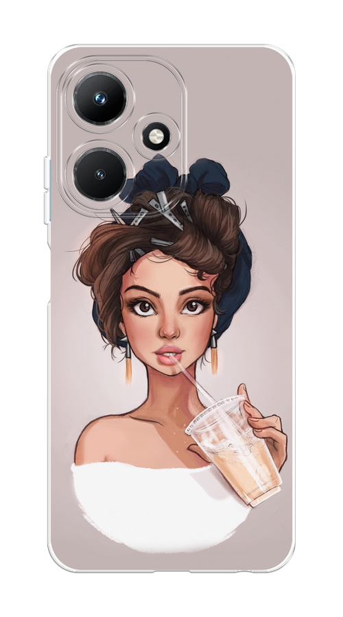 

Чехол на Infinix Hot 30i "Девушка с фраппе", Серый, 3104150-6