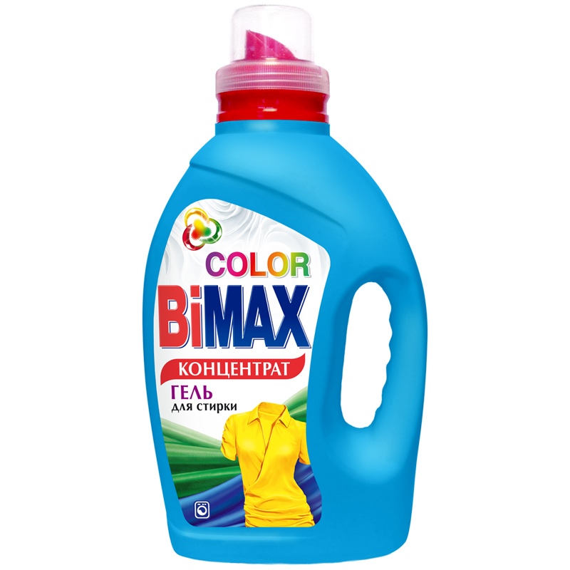 фото Гель для стирки bimax color, для цветных тканей 1.3 л