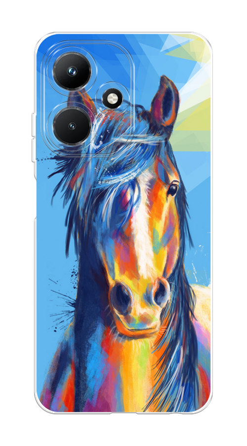 

Чехол на Infinix Hot 30i "Лошадь арт 3", Голубой;желтый;синий, 3104150-1