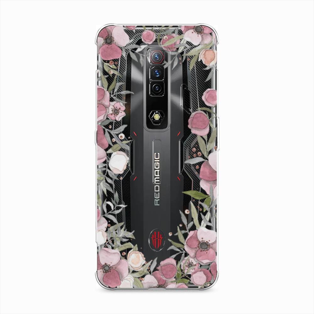 

Чехол Awog на ZTE Nubia Red Magic 7S / ЗТЕ Нубия Ред Мэдж "Розовая цветочная рамка", Разноцветный, 136350-8
